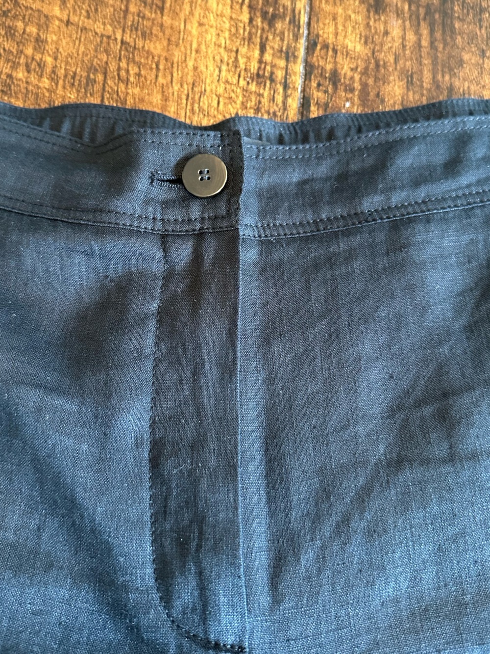 THEORY | Black Cropped Linen Pants with Fringe Hem, Size 8 - Picture 8 of 13